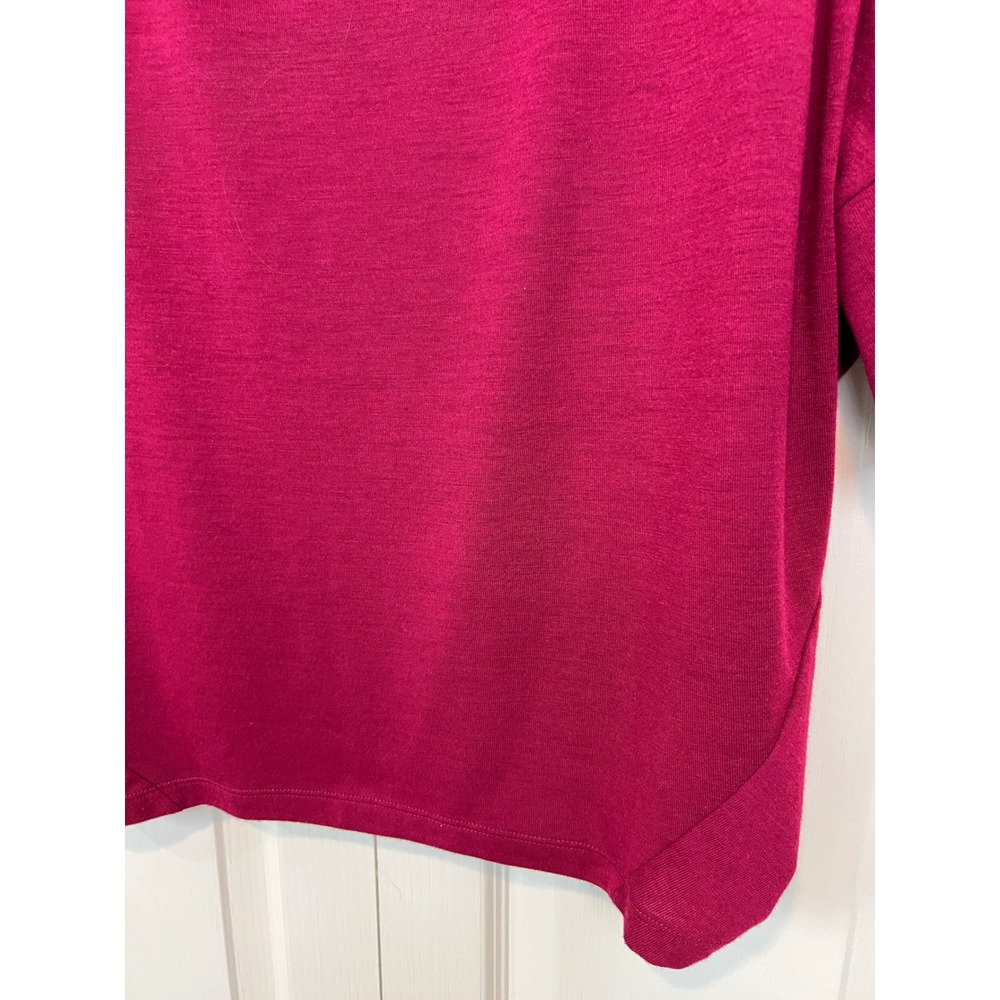 LOFT Cowl Neck Top Women Large Magenta‎ Pink Dolman Sleeve Stretch  Pullover A28 - Picture 6 of 7